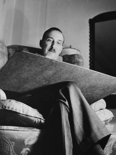 Stefan Zweig, working on a manuscript around 1930.