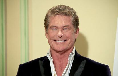 El actor David Hasselhoff, en el hotel Palace de Madrid.