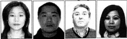 De izquierda a derecha los presuntos cabecillas de la trama de blanqueo: Xiaohui Lin ‘Lisa’; Mianlong Ruan; Manuel Muñiz y Yanmei Deng
