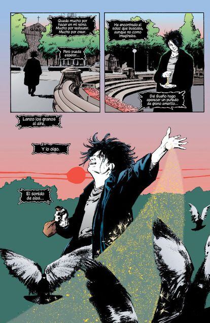 Una de las páginas de la versión española de la novela gráfica 'Sandman: Obertura núm. 1', el retorno a su gran éxito.