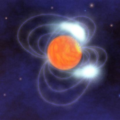 Ilustración del magnetar.
