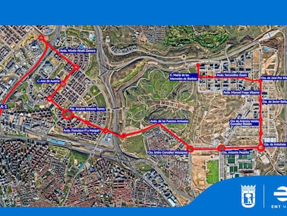 Recorrido de la futura línea de autobús que conectará los Valdebebas, Sanchinarro y Las Tablas con el Ramón y Cajal.