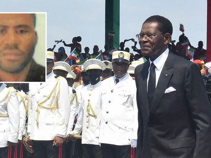 Teodoro Obiang Nguema, presidente de Guinea Ecuatorial, en diciembre pasado en Malabo. Arriba, a la izquierda, su hijo Carmelo Ovono.