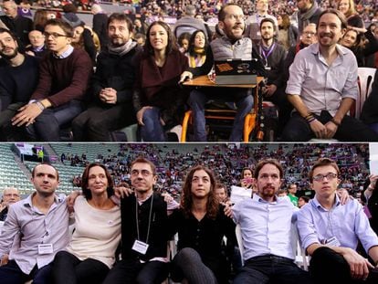 La cúpula de Podemos, en 2014 y hoy