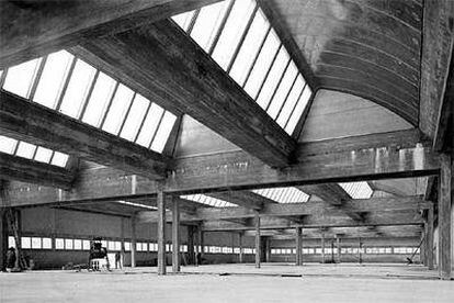 Techo de la imprenta Mame, en Tours (Francia), construida por Jean Prouvé en 1950.