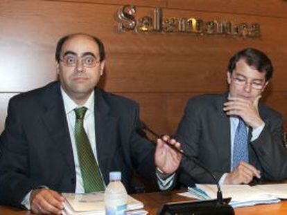 El concejal Fernando Rodriguez Alonso (izquierda) y el Alcalde de Salamanca, Alfonso Fernandez Mañueco, en 2011.