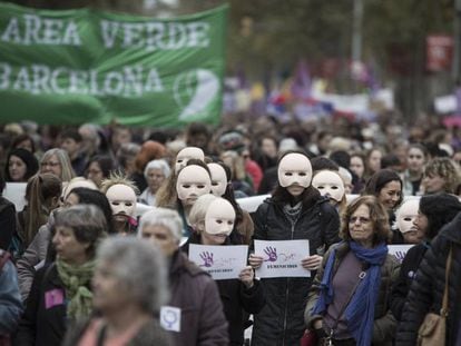 Manifestacion en Barcelona el 25 de noviembre, día internacional contra la violencia de género. 