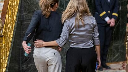 Irene Montero y Yolanda Díaz, este martes en el Congreso.
