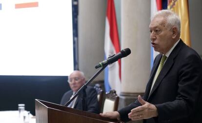 El ministro de Exteriores español, José Manuel García-Margallo, este viernes en Asunción (Paraguay).