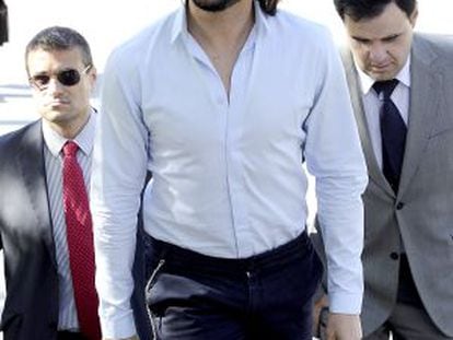 Joaquín Cortés a su llegada hoy al juicio.