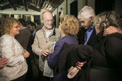 Maragall, junto a Geli (izquierda) y Castells, durante en el acto.