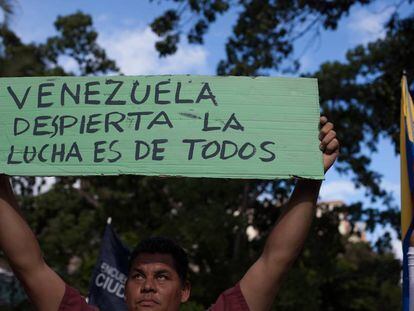 Un manifestante venezolano, el pasado 11 de enero en Caracas.