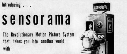 Así se presentaba en los 60 el Sensorama de Morton Heilig, precursor de la realidad virtual.