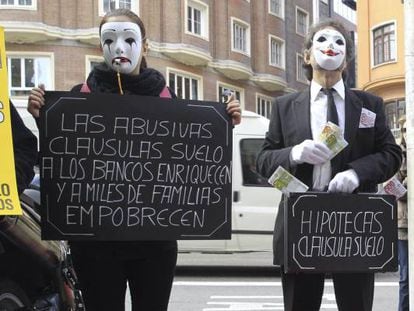 Protesta contra las cláusulas suelo en Madrid, en una imagen de archivo.
