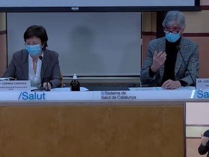 La subdirectora general de Promoción de la Salud, Carme Cabezas, y el secretario de Salud Pública, Josep Maria Argimon.