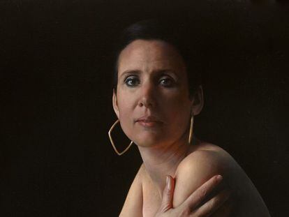 Detalle de 'Nicole', de Anne-Christine Roda, Primer premio de Pintura en el concurso de retrato MadPortrait. MEAM