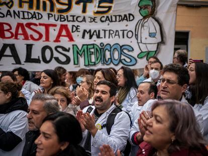 Protesta de médicos de Atención Primaria en Madrid en noviembre.