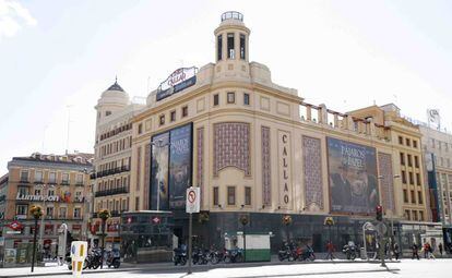 Fotografía de archivo del edificio que alberga los Cines Callao de Madrid