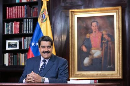 El presidente venezolano, Nicolás Maduro, durante su mensaje de año nuevo.