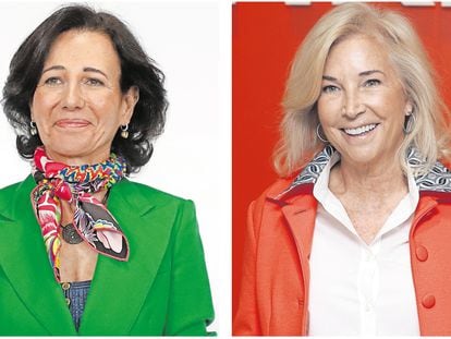 La presidenta de Santander, Ana Botín, y la consejera delegada de Bankinter, María Dolores Dancausa.