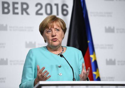Angela Merkel, en la cumbre europea de Brastislava.