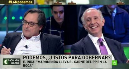 Tertulianos en un debate de televisión.