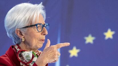 Christine Lagarde, presidenta del BCE, este jueves.