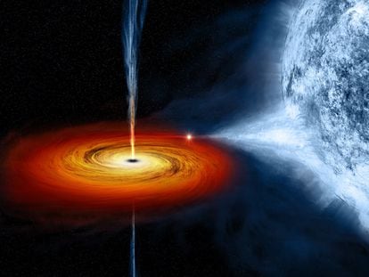 Recreación del agujero negro Cygnus X-1.