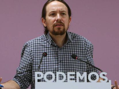 Pablo Iglesias, esta semana, en la sede de Podemos.
