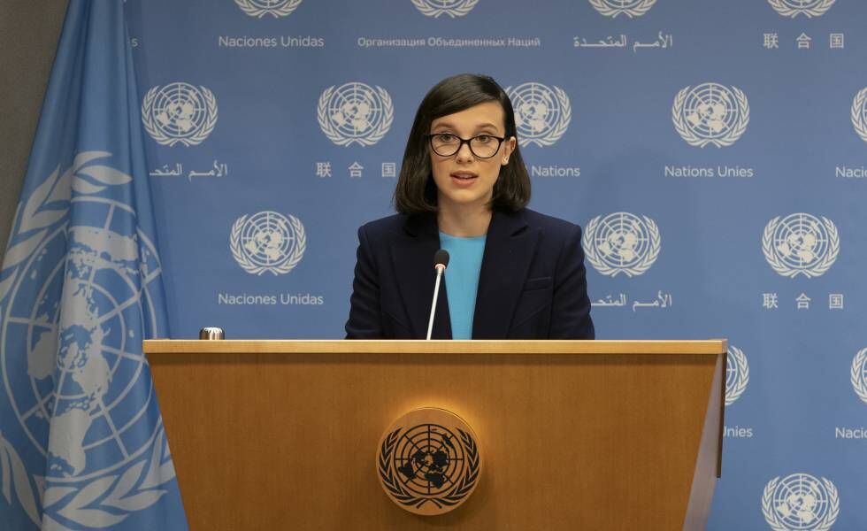 Millie Bobby Brown durante una conferencia con la prensa en la sede de Unicef, en noviembre de 2018.