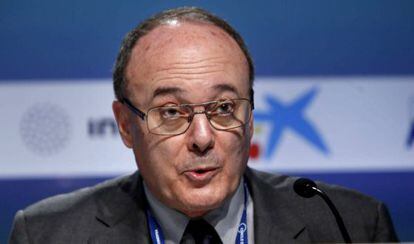 El gobernador del Banco de España, durante su intervención en la XXXI Reunión del Círculo de Economía, en Sitges (Barcelona).