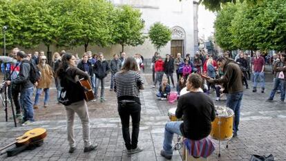 Microconcierto en la plaza de San Ildefonso.