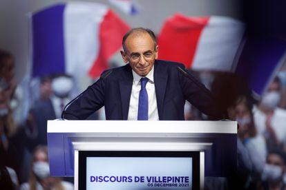 El candidato de la extrema derecha a las presidenciales francesas, Eric Zemmour, en un acto de campaña el pasado mes de diciembre.