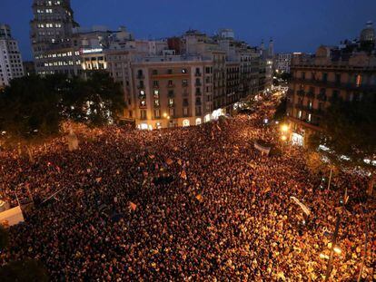 Protestas en Barcelona el 20 de septiembre de 2017.