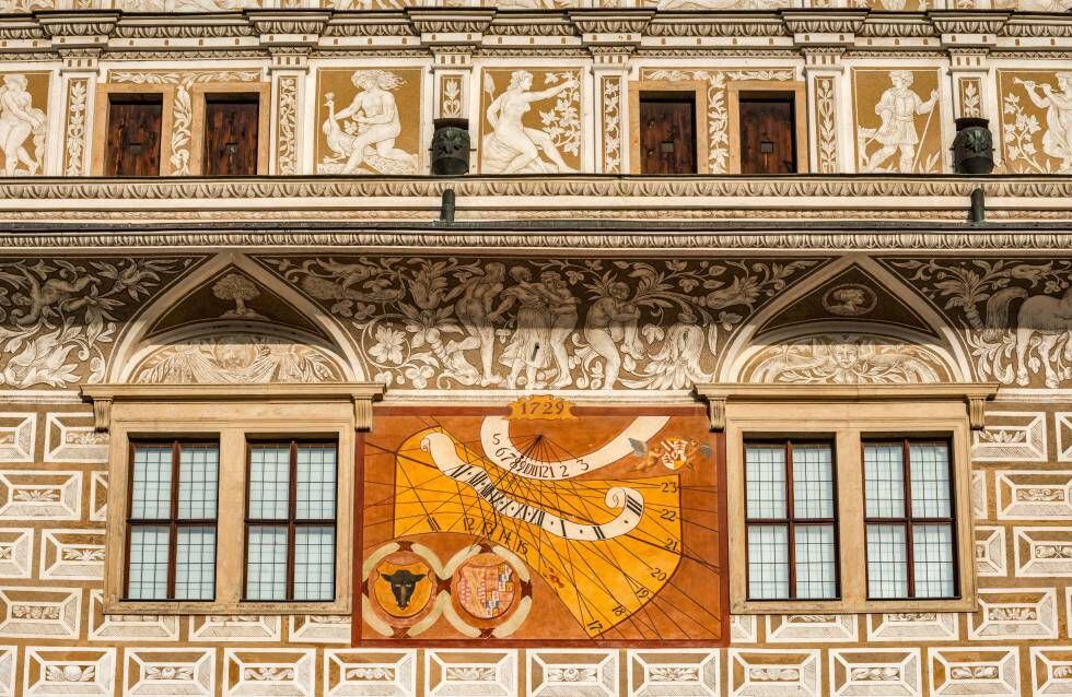 Detalle de la fachada del castillo de Litomysl, en la República Checa.