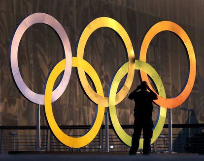 Anillos olímpicos en Rio de Janeiro.