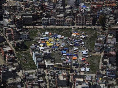 Imagen de Katmandú tras el terremoto de Nepal.