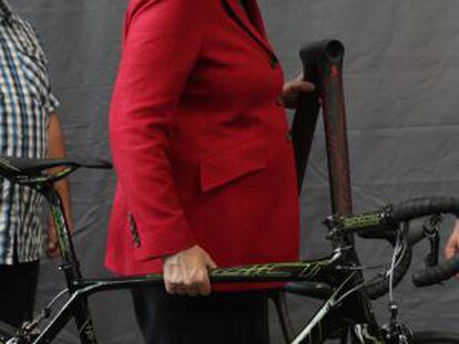 Merkel, en el primer día de la feria Eurobike 2013.