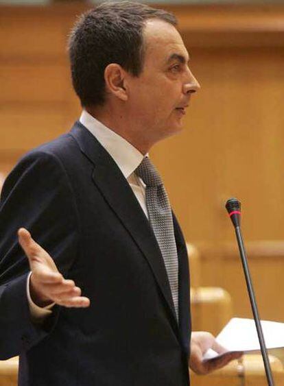 Zapatero, durante una de sus intervenciones.