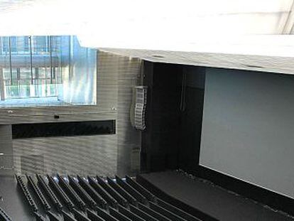 Interior del nuevo auditorio de Fibes. 