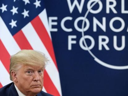 Trump, tras su intervención en el Foro de Davos este martes.