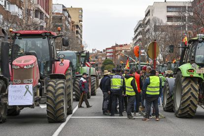 Manifestación de agricultores este jueves en Palencia.