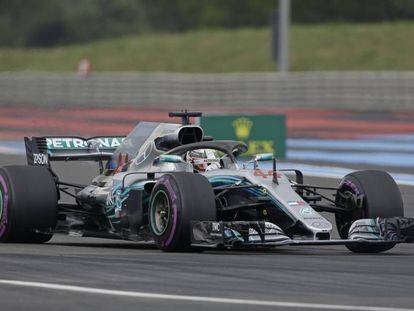 Lewis Hamilton durante la clasificación del GP de Francia.