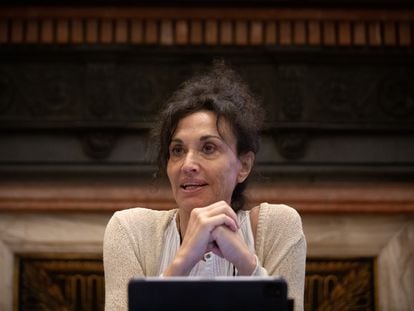 Rosa Cañadas presenta su candidatura como presidenta del Cercle d’Economia este lunes en Barcelona.
