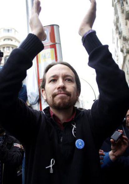 El lider de Podemos, Pablo Iglesias, el pasado Primero de Mayo.