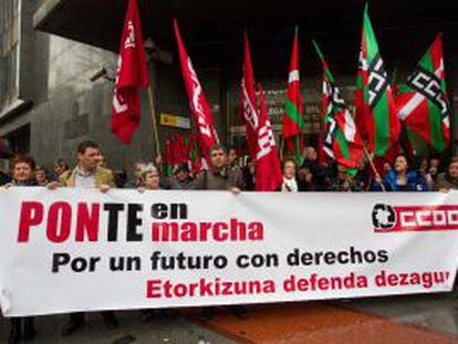 Movilización de delegados de CC OO en Bilbao.