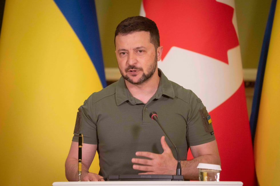El presidente ucranio, Volodímir Zelenski, este sábado en Kiev.