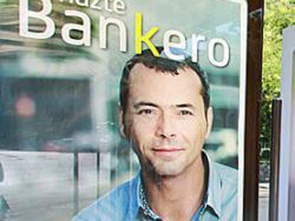 Cartel publicitario de la salida a Bolsa de Bankia, en Madrid.