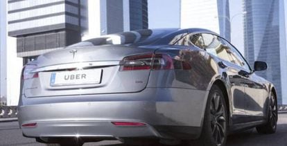 El modelo de Tesla que usará Uber en Madrid.
