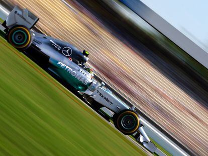 Rosberg rueda en Hockenheim.